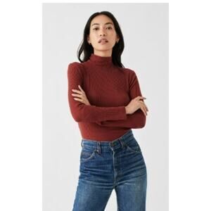Faherty Turtleneck Mock Neck Rib Roscoe Sweater Maroon Red Small $140 Valentines